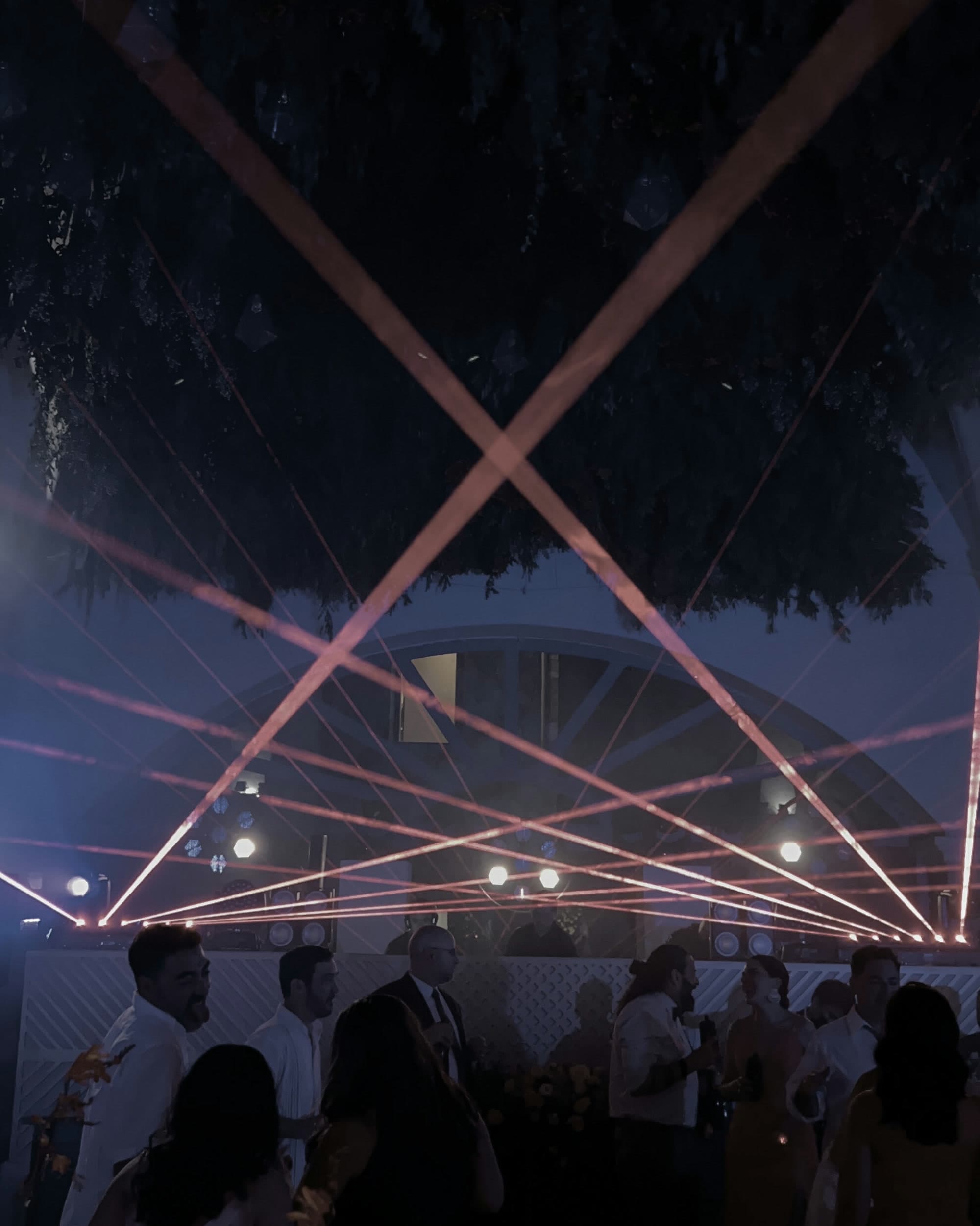 Laser show over the dance floor at a vbmusic wedding